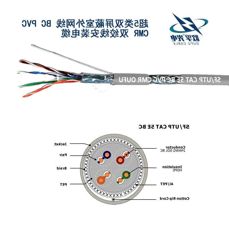 龙岩市SF / UTP CAT 5E BC PVC CMR双绞线安装电缆